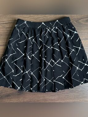 Vintage Quantum Sport Tennis Skort Black White Print Size 4